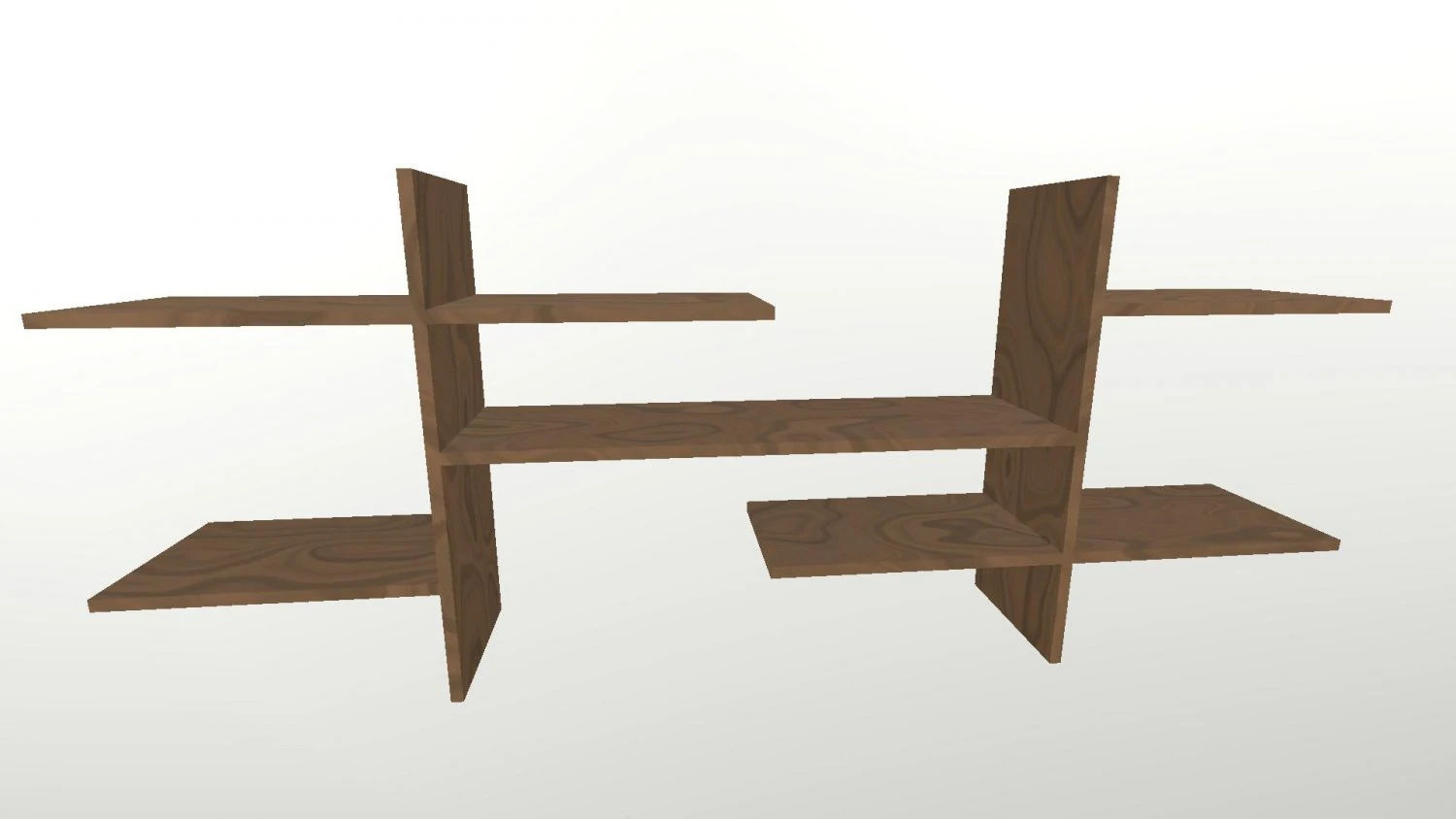 Wooden shelf 3D Model .c4d .max .obj .3ds .fbx .stl .blend 