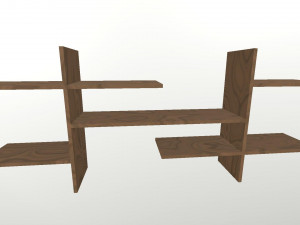 Wooden shelf 3D Модель