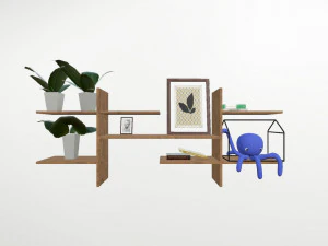 Wooden shelf 3D Model