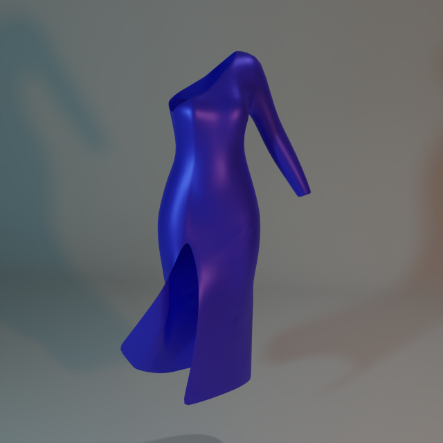 Dress One Shoulder 3D Модель .c4d .max .obj .3ds .fbx .stl .blend