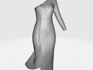 Dress One Shoulder 3D Модель