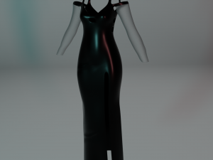 Long dress with long sleeves 3D Модель