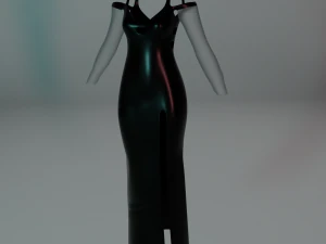 Довга сукня з довгим рукавом 3D Модель