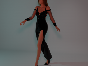 Long dress with long sleeves Modelo 3D
