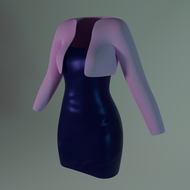 Jacket and short dress 3D Model .c4d .max .obj .3ds .fbx .stl .blend 