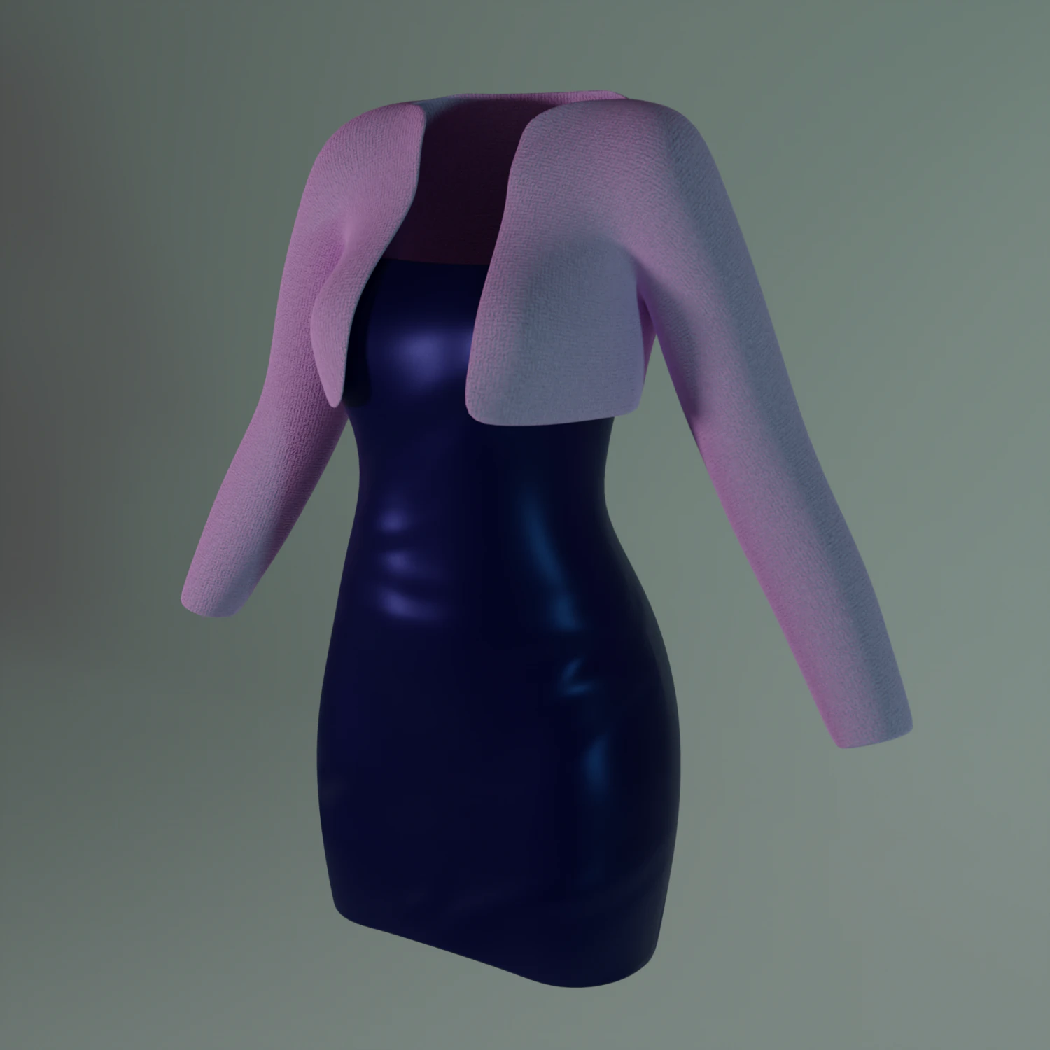 Jacket and short dress 3D Model .c4d .max .obj .3ds .fbx .stl .blend 