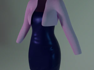 재킷과 짧은 드레스 3D 모델