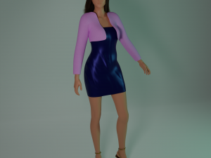 Jacket and short dress 3D Model