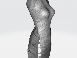 Long dress with splitted sides 3D Model
