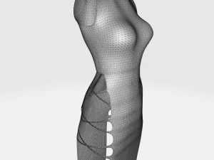 Long dress with splitted sides 3D Model