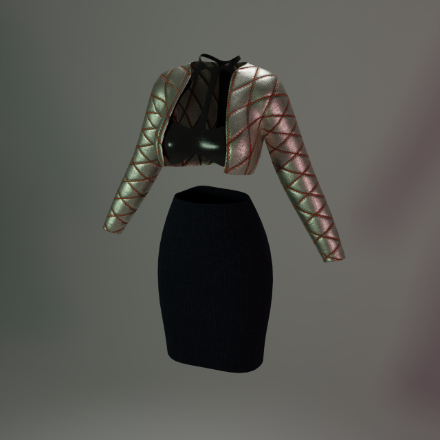 Female Clothes Costume 3D Модель .c4d .max .obj .3ds .fbx .stl .blend 