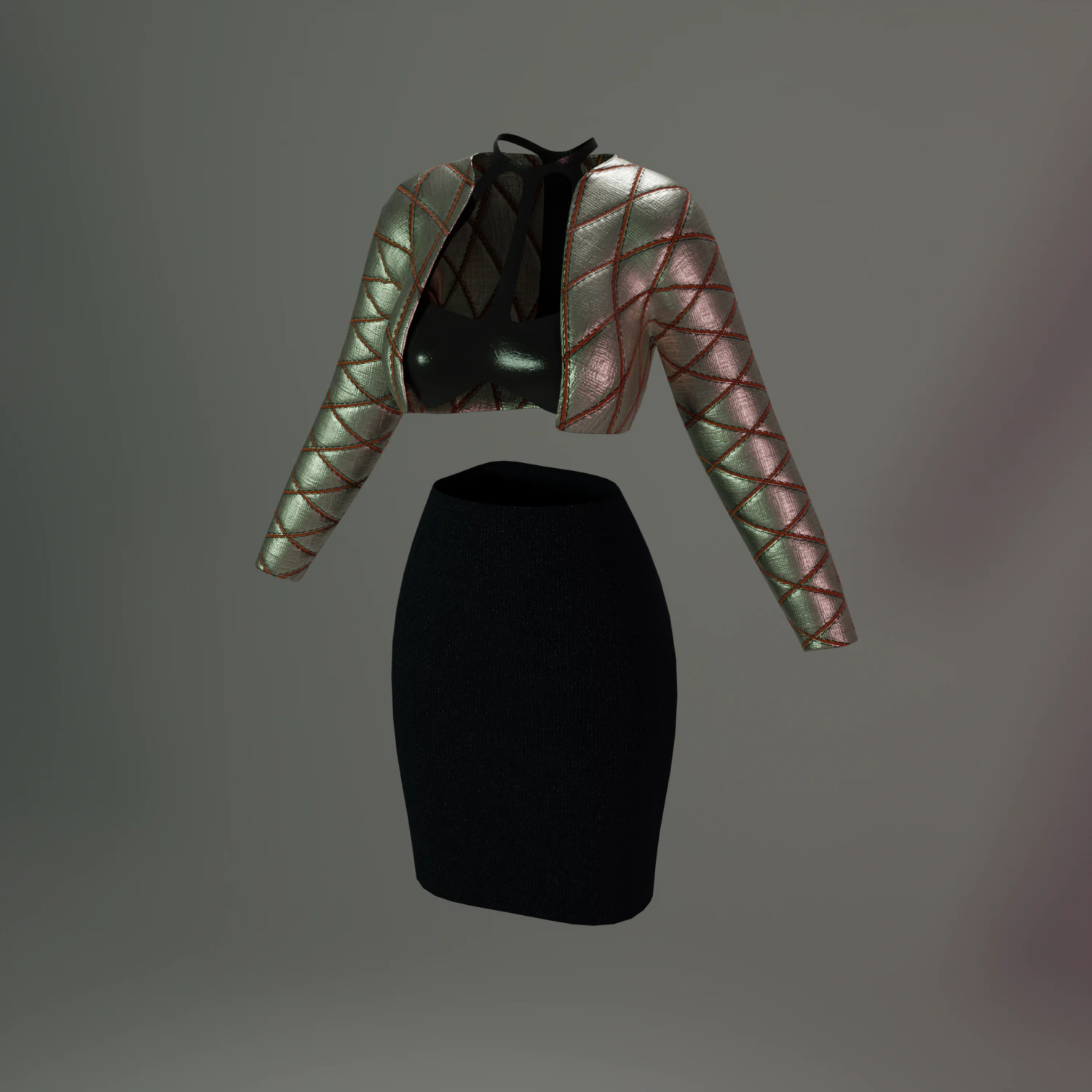 Female Clothes Costume 3D Model .c4d .max .obj .3ds .fbx .stl .blend
