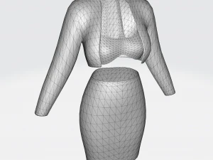 Female Clothes Costume 3D Model