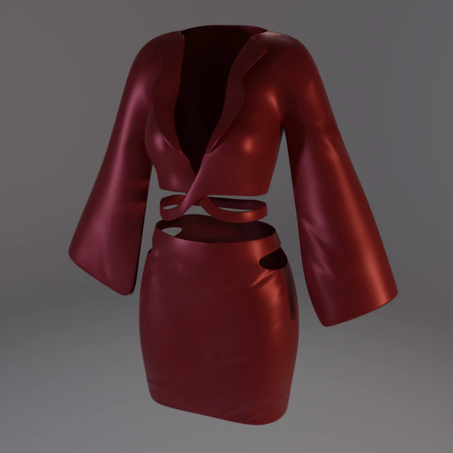 스커트가 달린 재킷 3D 모델 .c4d .max .obj .3ds .fbx .stl .blend