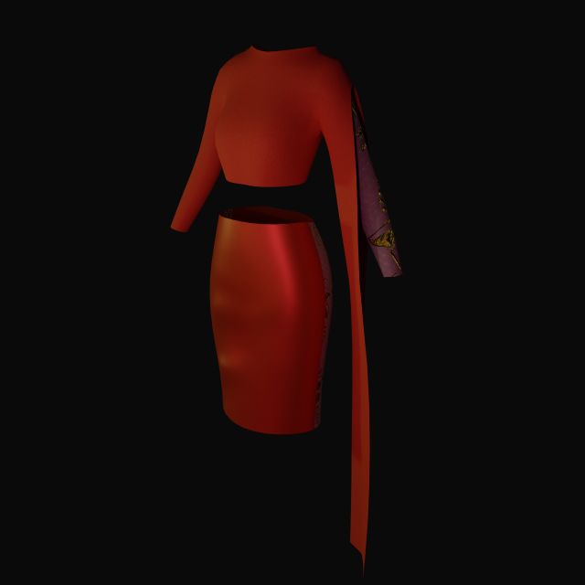 One Long Sleeve Model 3D .c4d .max .obj .3ds .fbx .stl .blend 