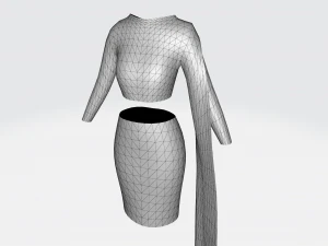 긴 소매 1개 3D 모델