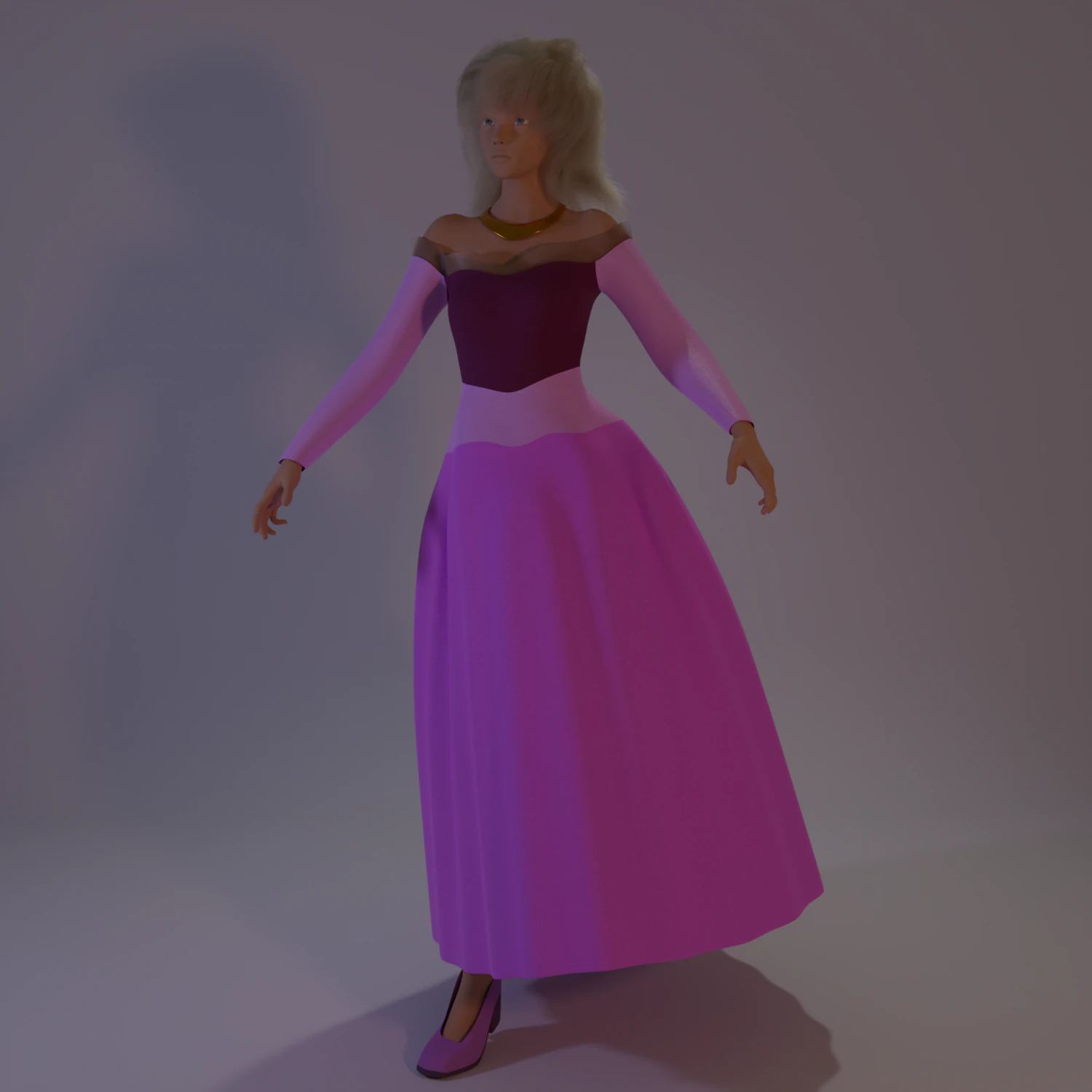 Auroras dress 3D Model .c4d .max .obj .3ds .fbx .stl .blend 
