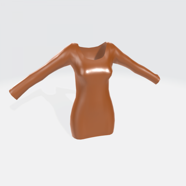 A short dress with long sleeves 3Dモデル .c4d .max .obj .3ds .fbx .stl .blend 