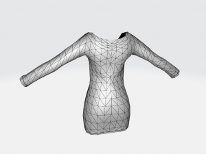 A short dress with long sleeves 3Dモデル