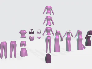 Female clothes pack 3D Model