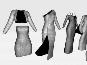 Female clothes pack 3D-Modell