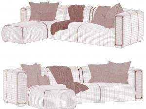 L-Shape Gray Sectional sofa 3D Model