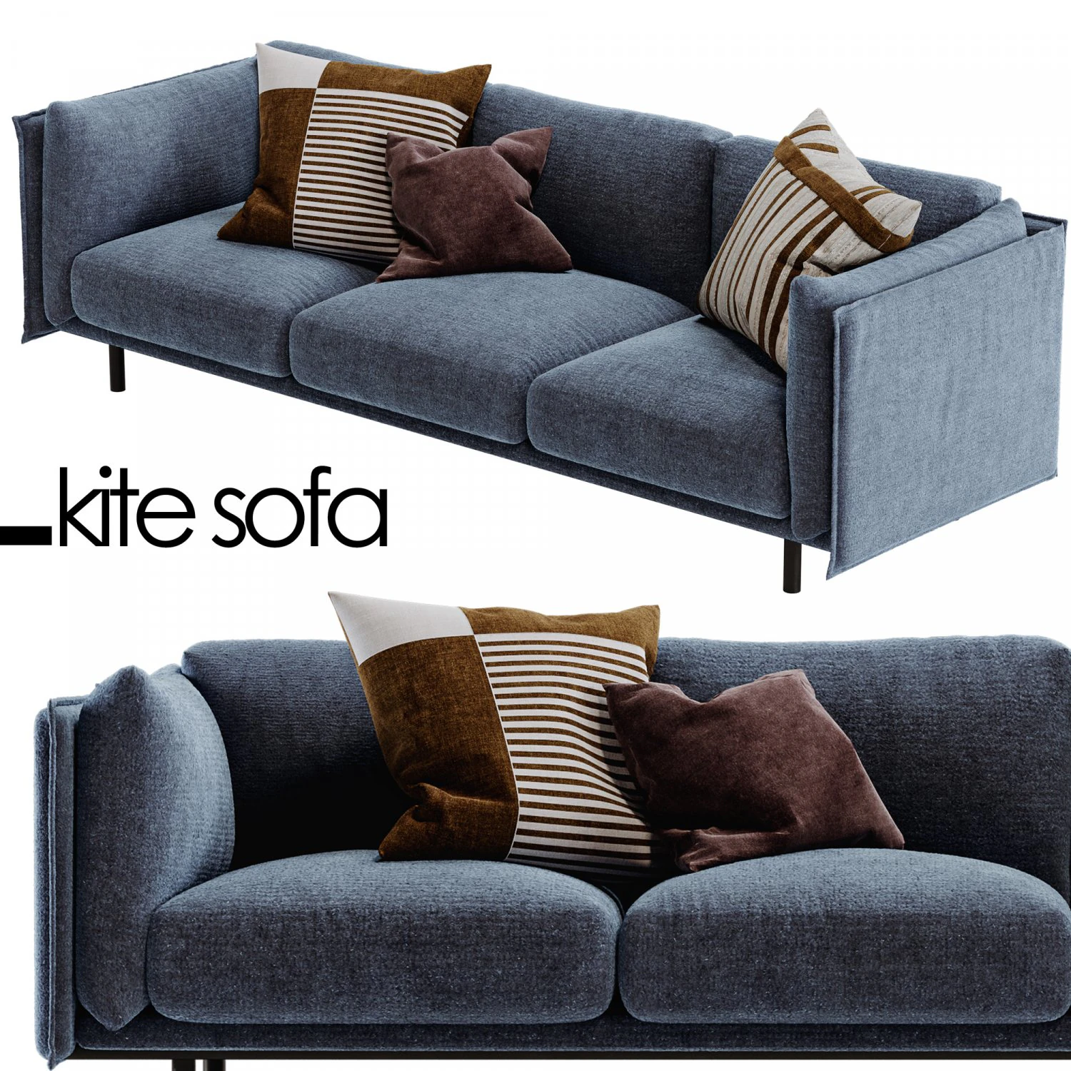 Kite Sofa 3D Model .c4d .max .obj .3ds .fbx .stl .blend