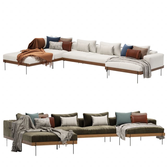 RIVERA SOFA SECTIONAL 3D Model .c4d .max .obj .3ds .fbx .stl .blend