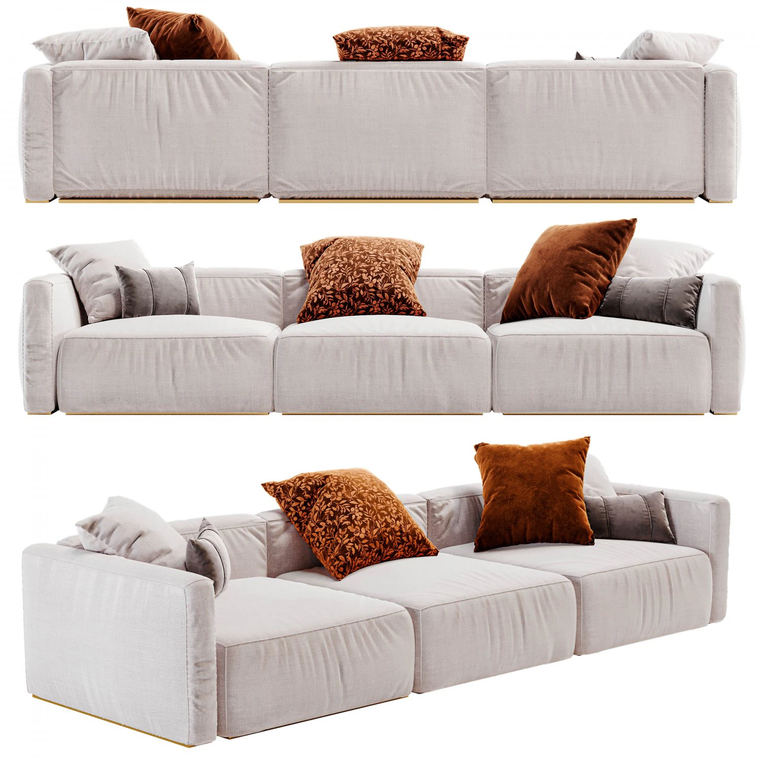 Modern sofa 3D Model .c4d .max .obj .3ds .fbx .stl .blend 