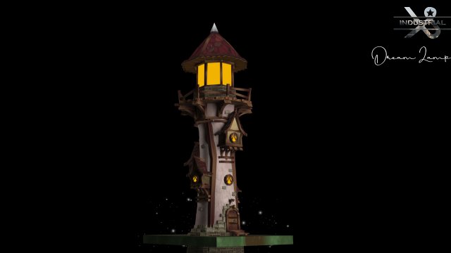 Village Lamp Model 3D .c4d .max .obj .3ds .fbx .stl .blend 