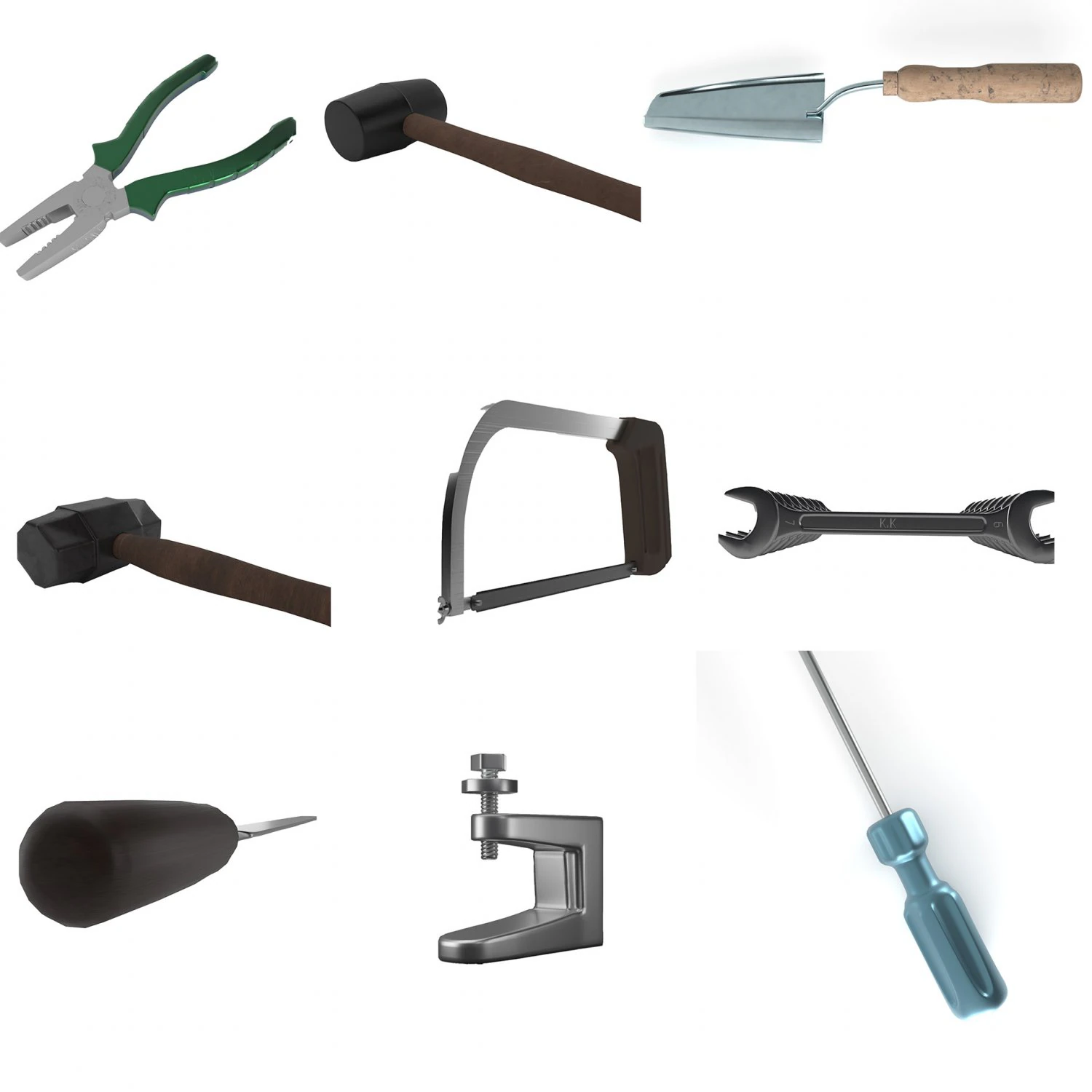 Tool-set-poly 3D Model .c4d .max .obj .3ds .fbx .stl .blend