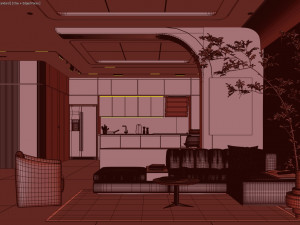 Penthouse interior 3D Model in Living Room 3DExport