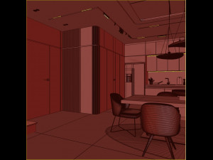 Penthouse interior 3D Model in Living Room 3DExport