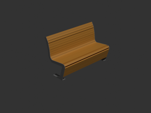 Moscow wooden outdoor bench Modelo 3D
