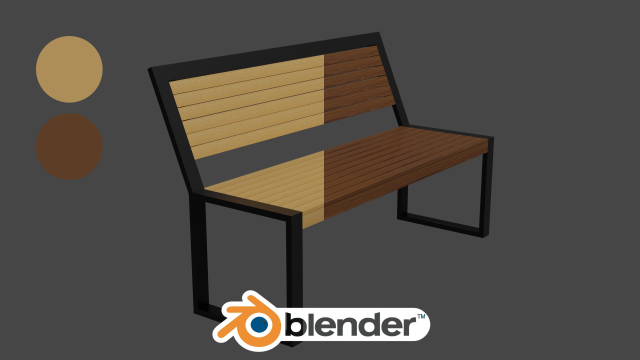 Outdoor wooden bench 3Dモデル .c4d .max .obj .3ds .fbx .stl .blend 