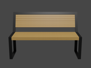 Outdoor wooden bench 3Dモデル