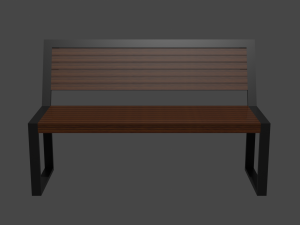 Outdoor wooden bench 3Dモデル