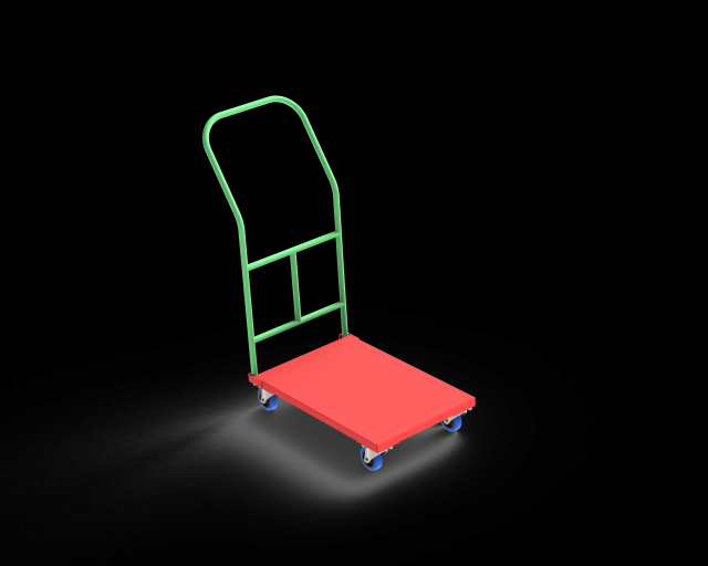 Load carrying trolley 3D Model .c4d .max .obj .3ds .fbx .stl .blend 