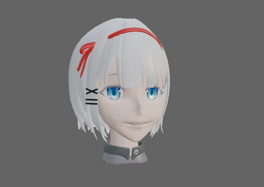 Anime Girl head Siesta The Detective is Already Dead 3D Model .c4d .max .obj .3ds .fbx .stl .blend 