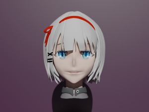 Anime Girl head Siesta The Detective is Already Dead 3D Model