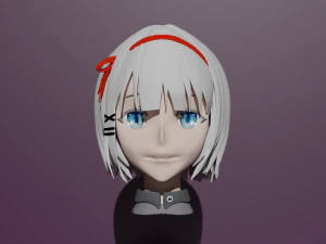 Anime Girl head Siesta The Detective is Already Dead 3D Model