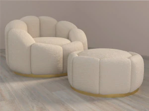 Sillón y puf Teddi Modelo 3D
