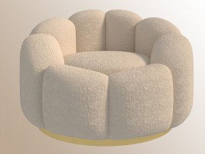 Armchair and pouf Teddi 3D Модель