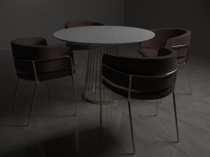 Chair and table Modello 3D