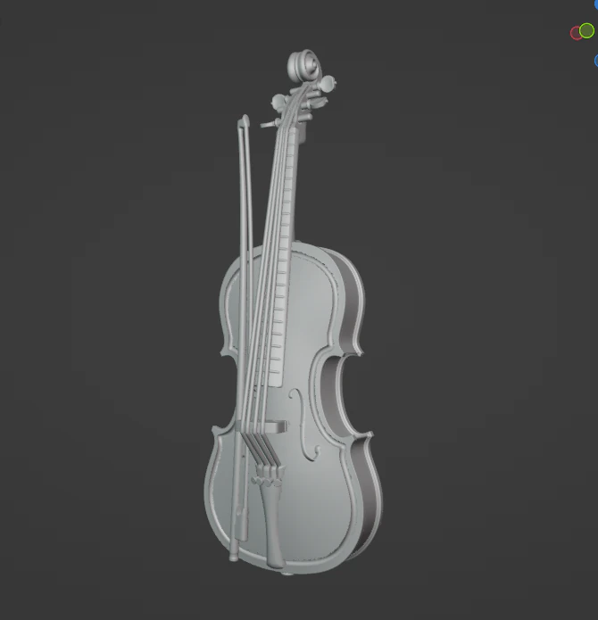 Violin 3D Print Model .c4d .max .obj .3ds .fbx .stl .blend 