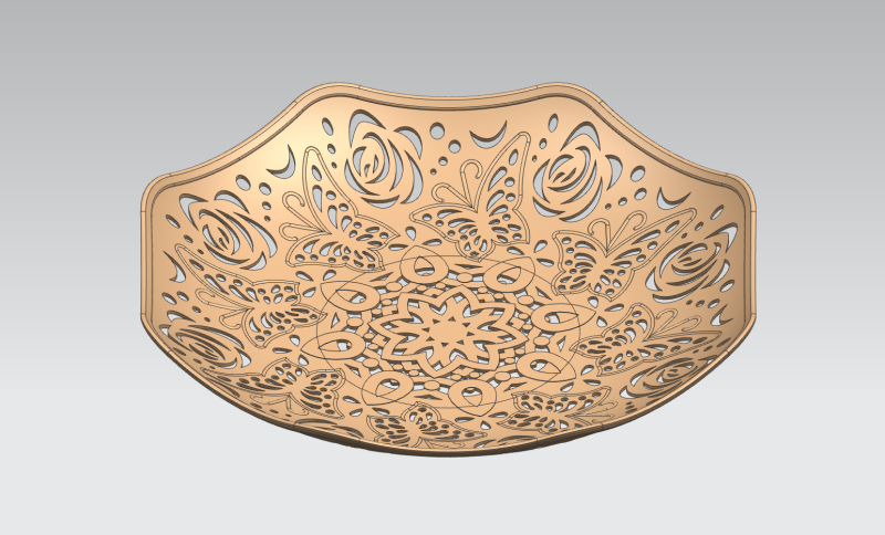 Butterfly Pattern Plate 3D Model .c4d .max .obj .3ds .fbx .stl .blend 