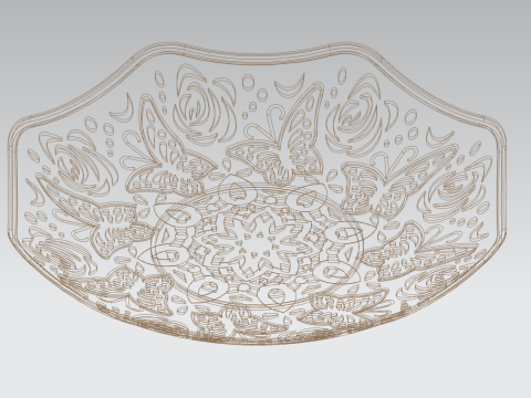 Butterfly Pattern Plate 3D Model