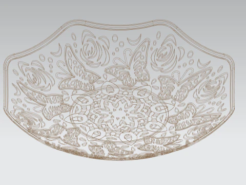 Butterfly Pattern Plate 3D Model