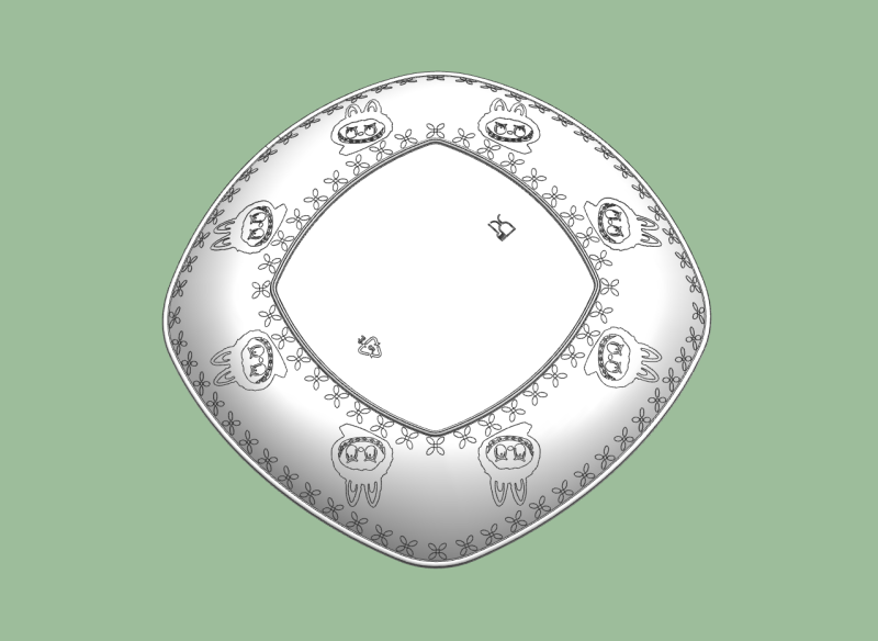 Labubu Plate Modello 3D .c4d .max .obj .3ds .fbx .stl .blend 