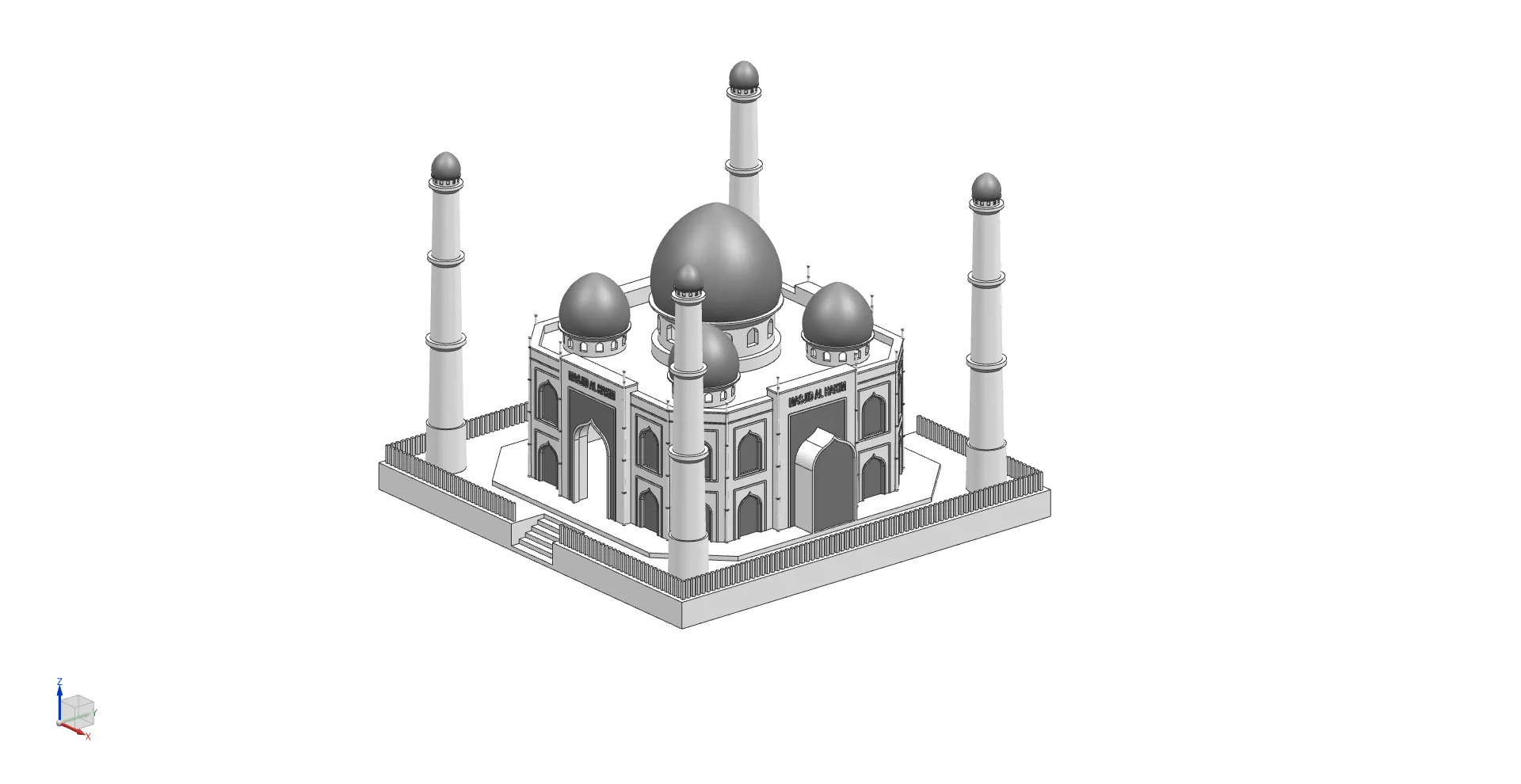Al Hakim Mosque 3D Print Model .c4d .max .obj .3ds .fbx .stl .blend 